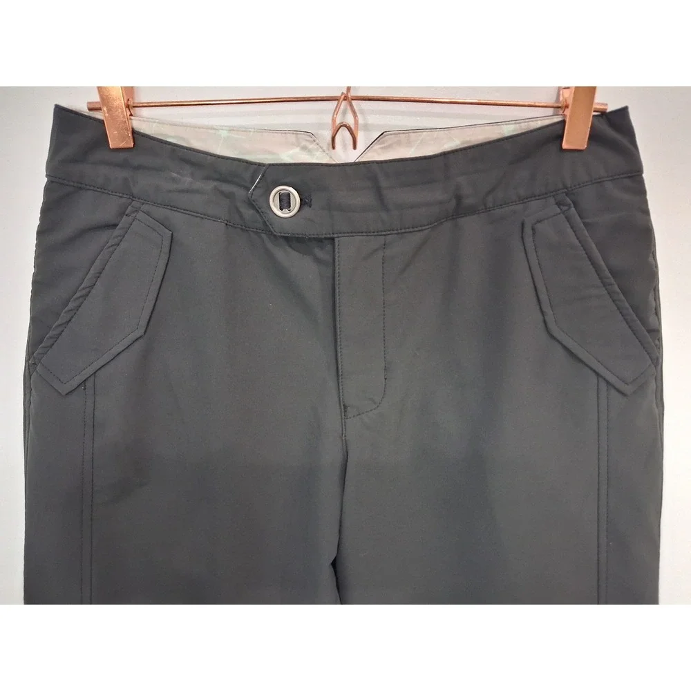 REI Womens 12 Hiking Capris Charcoal Gray UPF 50 Stretch Outdoor Crop Pants